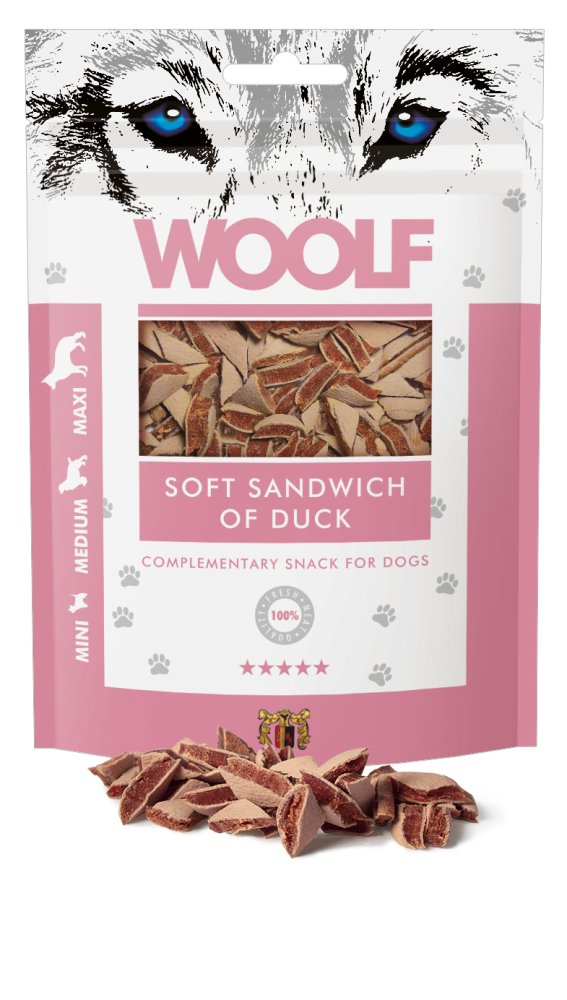 Λιχουδιά Σκύλου WOOLF SOFT SANDWICH OF DUCK 100gr