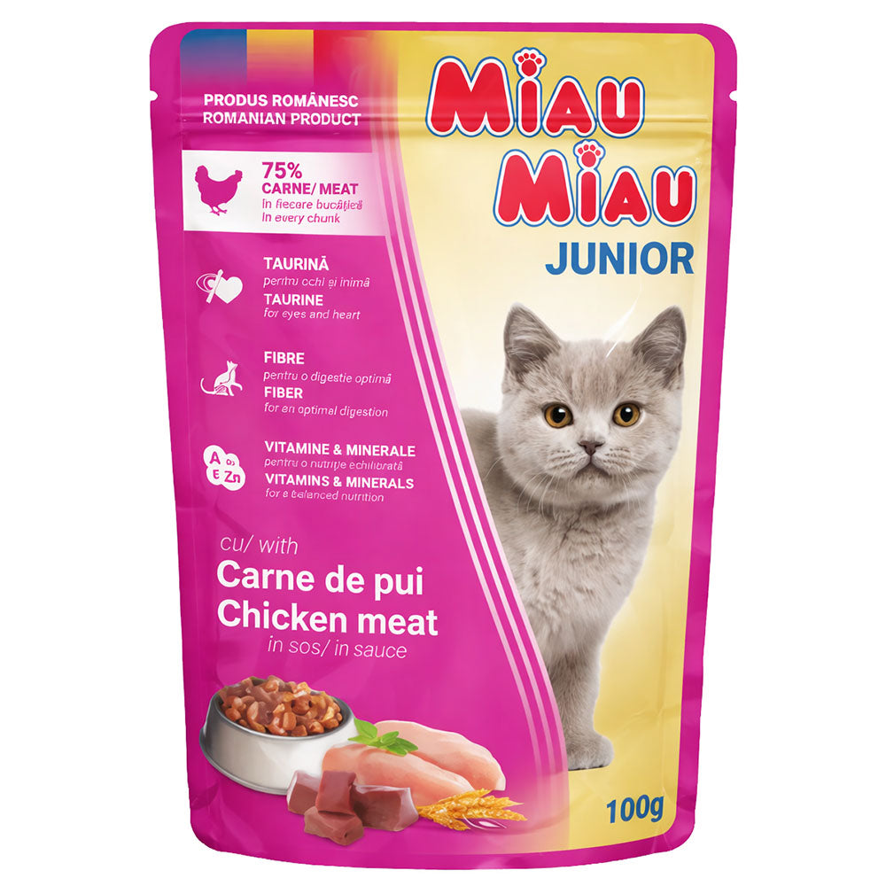 Υγρή Τροφή Γάτας Miau Miau Κitten σε Σάλτσα 100gr