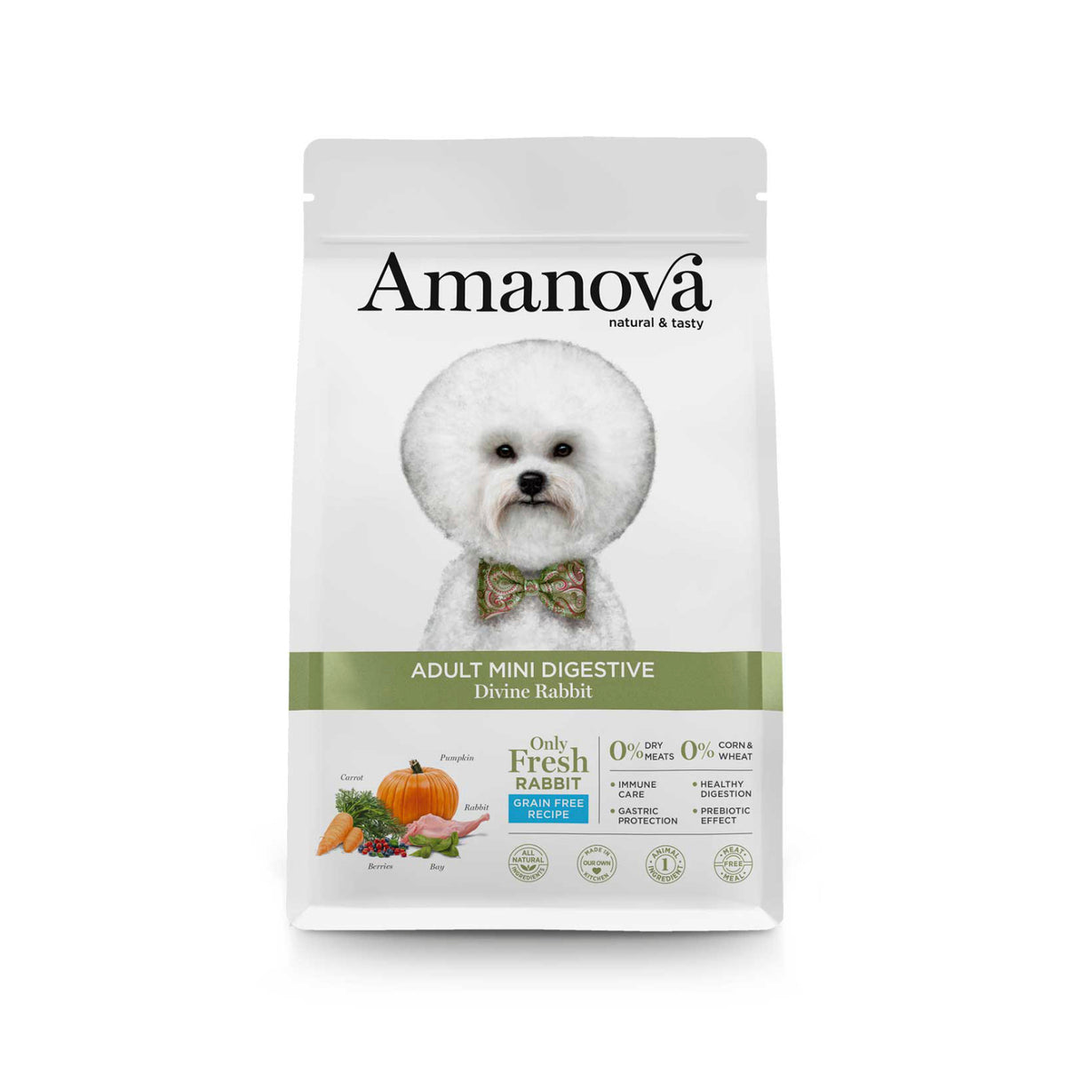 Ξηρά Τροφή Σκύλου Amanova Adult Mini Digestive Divine Rabbit 2kg με Κουνέλι