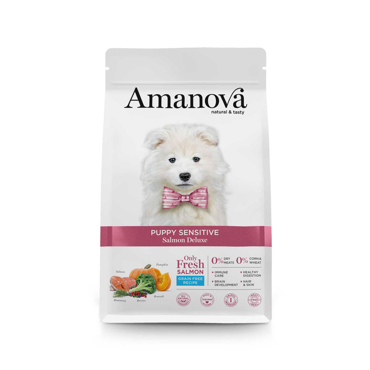 Ξηρά Τροφή Σκύλου Amanova Puppy Sensitive Salmon Deluxe 7kg με Σολομό για Κουτάβια