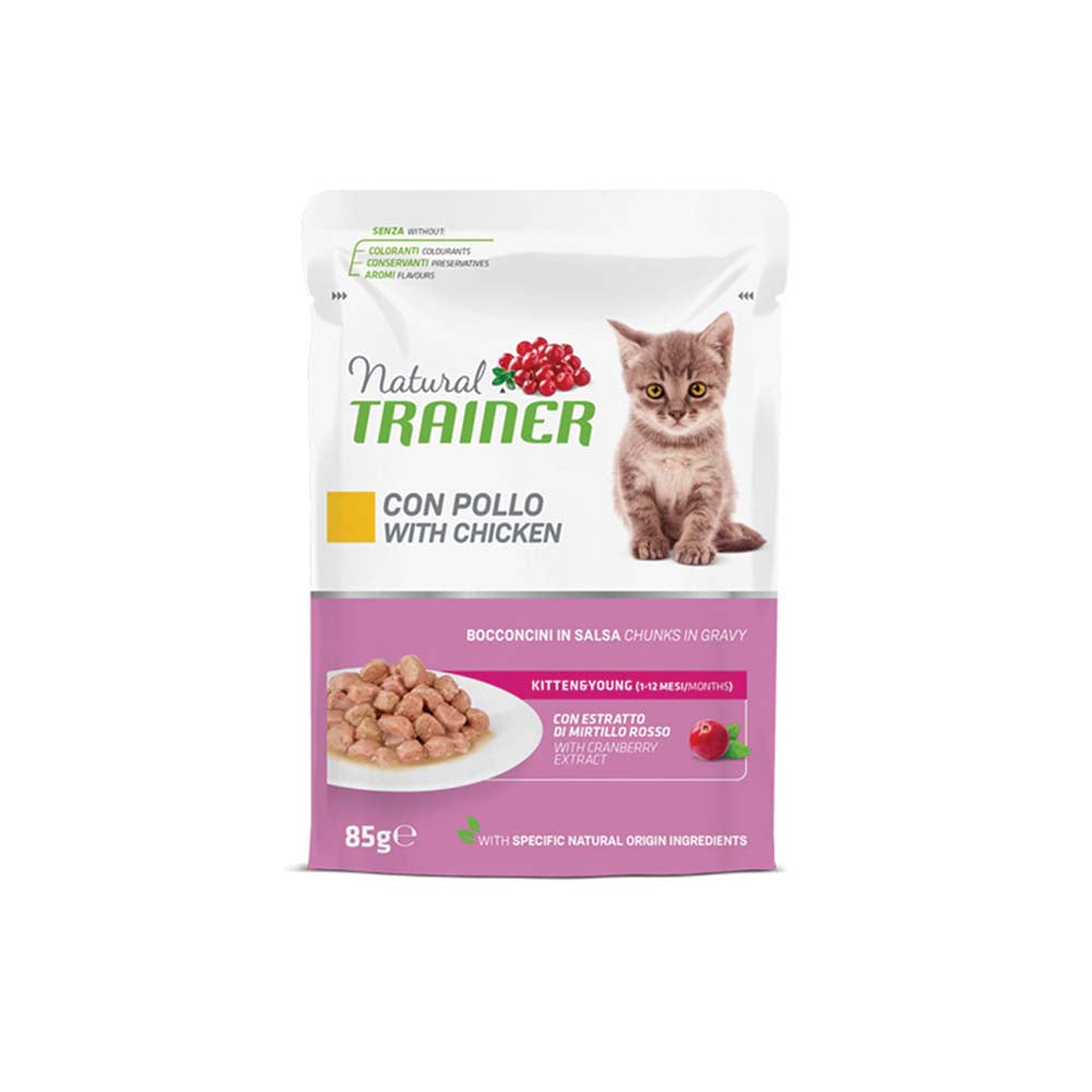 Υγρή Τροφή Γάτας Natural Trainer Kitten & Young Κοτόπουλο 85gr
