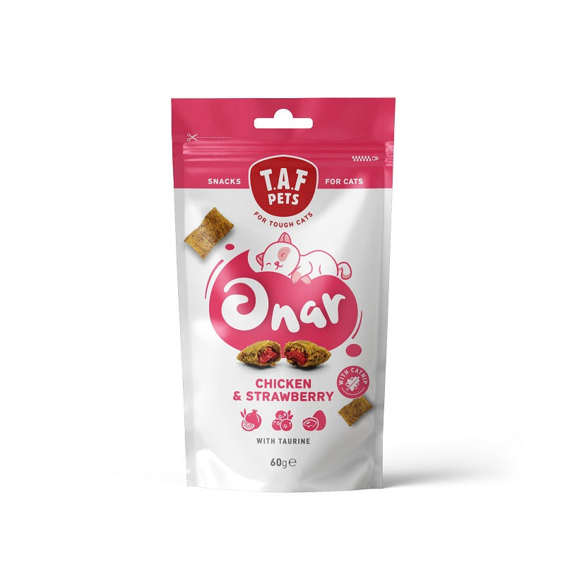 Λιχουδιές Γάτας Taf Pets Onar Cat Snack Chicken & Strawberry 60g