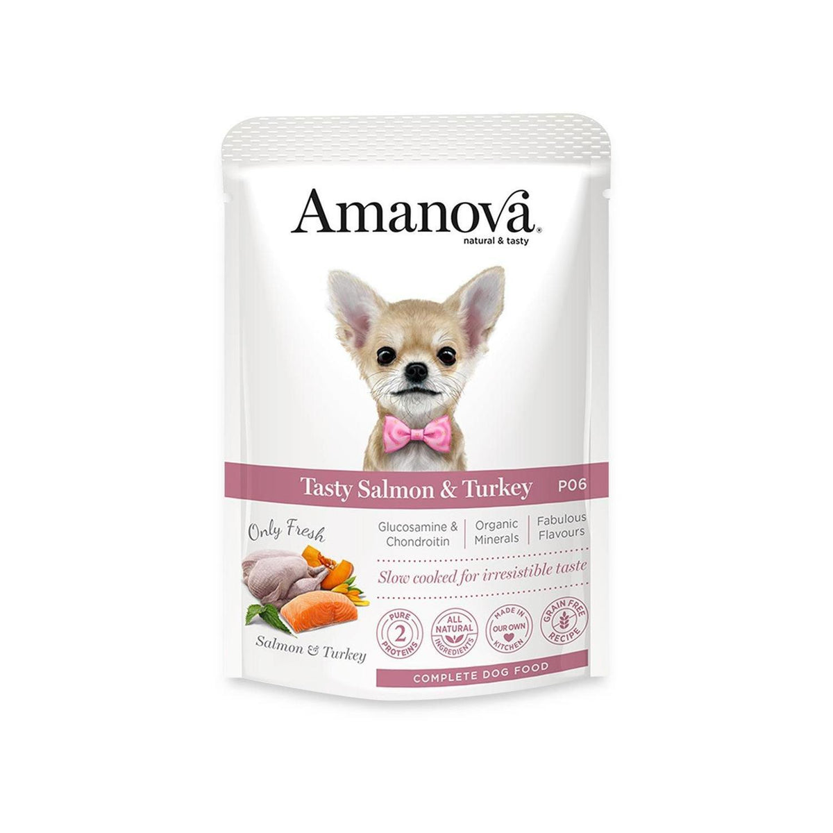Υγρή Τροφή Σκύλου Amanova Dog Adult Tasty Salmon & Turkey Grain Free 100gr