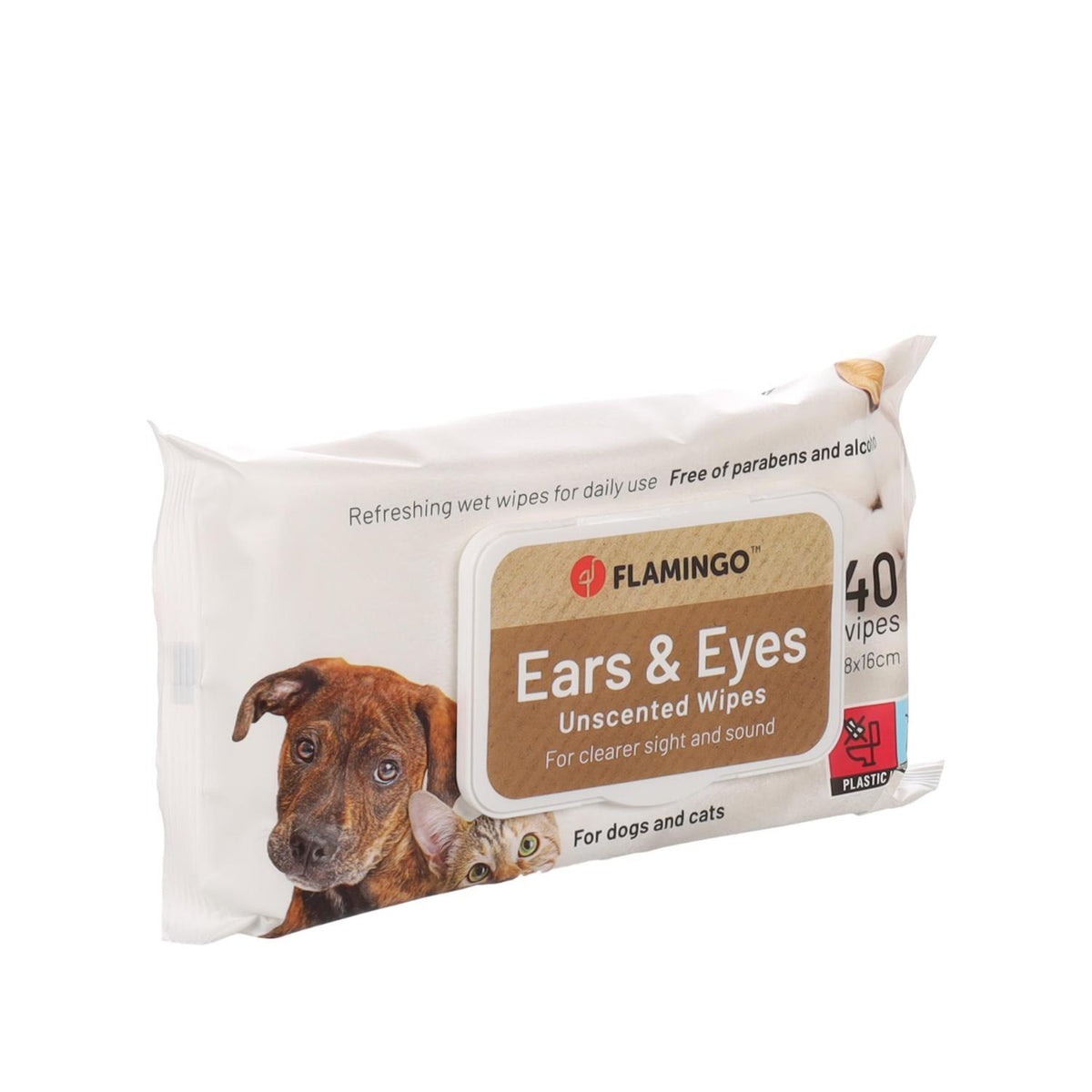 Μαντηλάκια Καθαρισμού Flamingo Pet Wipes Eye & Ear Care 40 Pcs