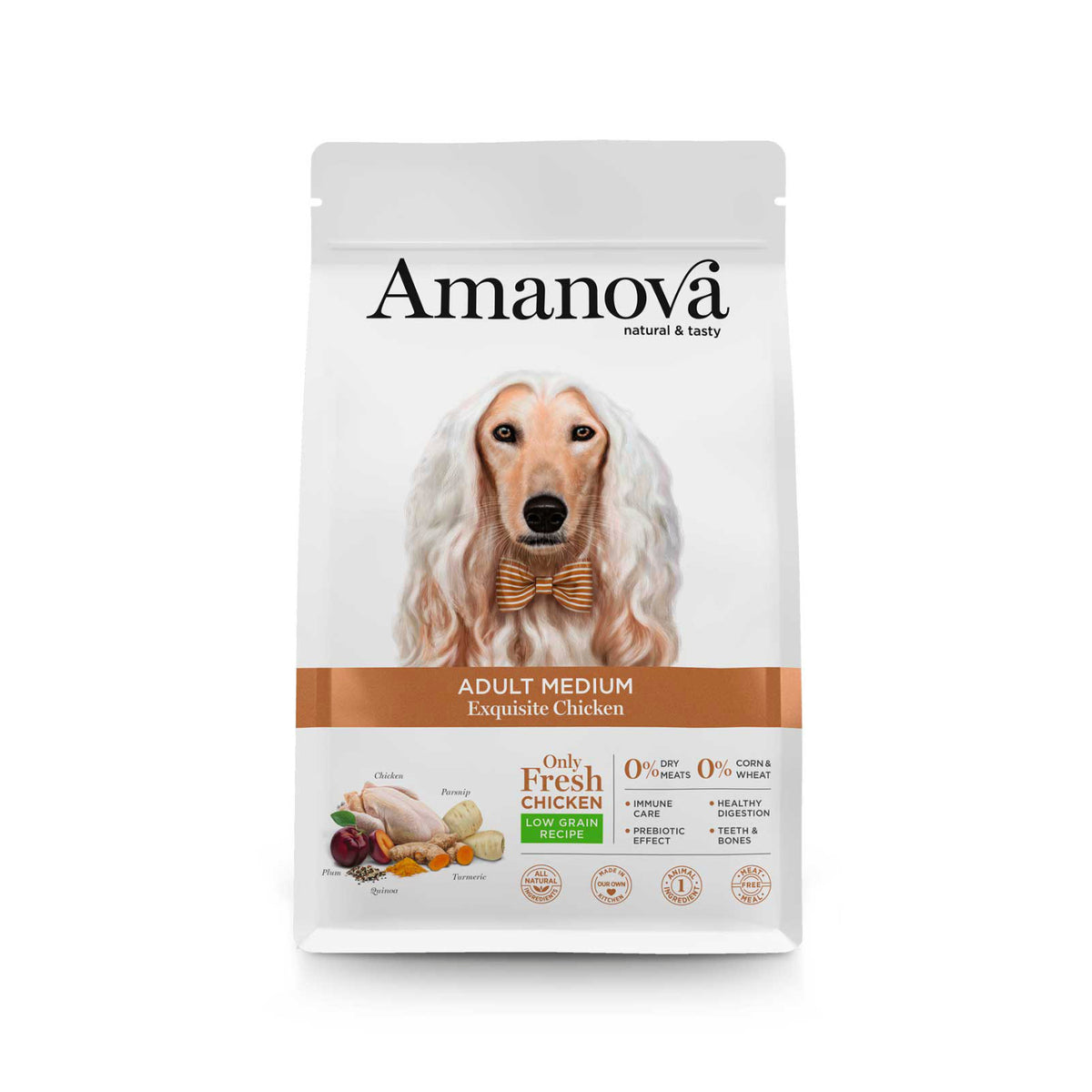 Ξηρά Τροφή Σκύλου Amanova Adult Medium Exquisite Chicken 2kg με Κοτόπουλο