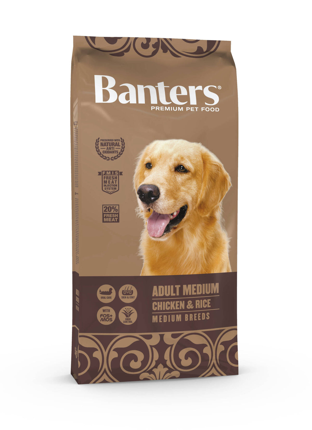 Ξηρά Τροφή Σκύλου Banters Adult Medium Chicken & Rice 15 Kg