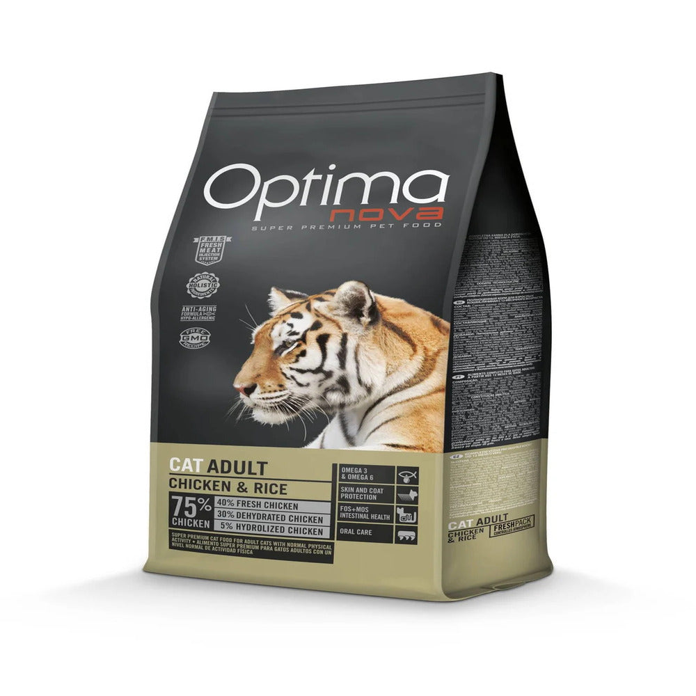 Ξηρά Τροφή Γάτας Optimanova Cat Adult Chicken & Rice 2 kg