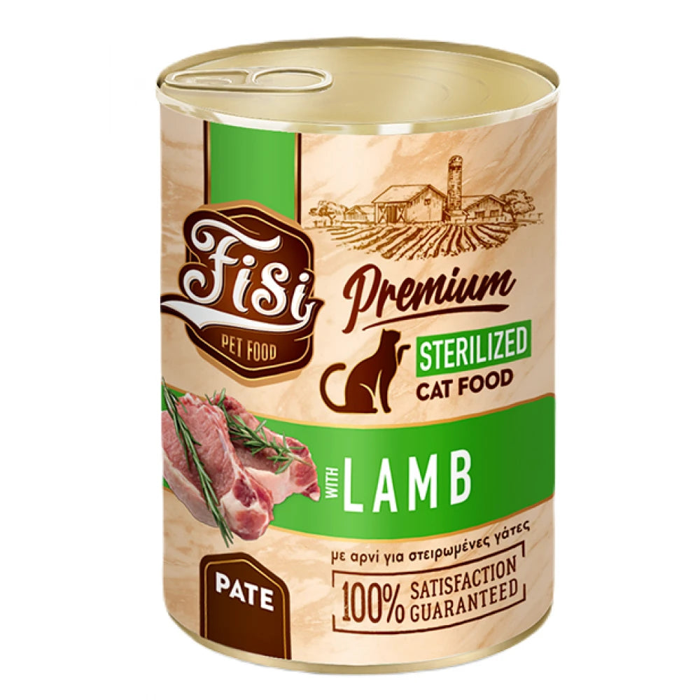 Υγρή Τροφή Γάτας Fisi Cat Adult Sterilised Αρνί Pate 400gr