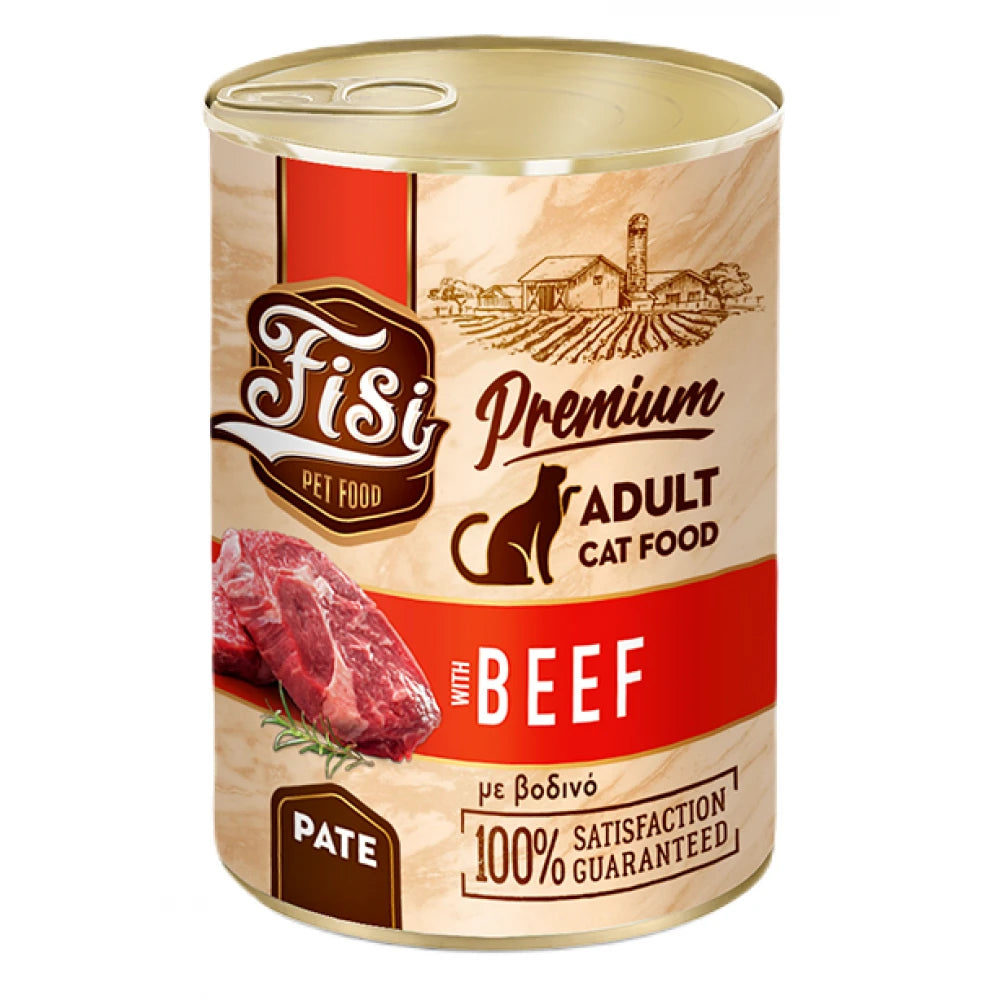 Υγρή Τροφή Γάτας Fisi Cat Adult Βοδινό Pate 400gr