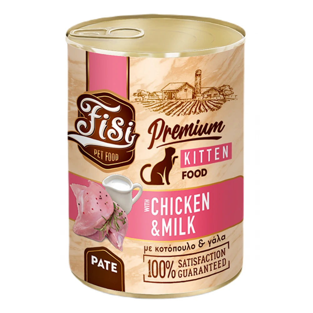 Υγρή Τροφή Γάτας Fisi Cat Kitten Κοτόπουλο με Γάλα Pate 400gr