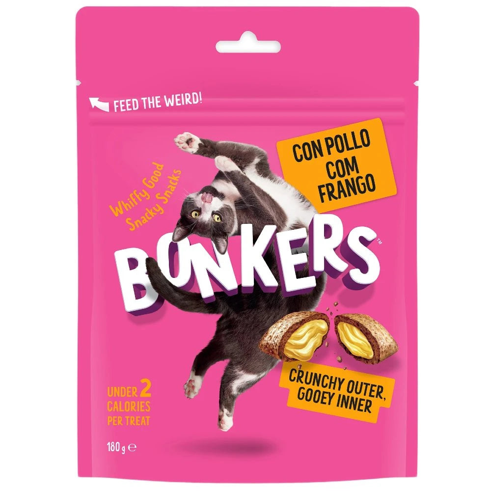 Λιχουδιά Γάτας Bonkers Cat Treats Dry Paw Lickin Chicken 180gr