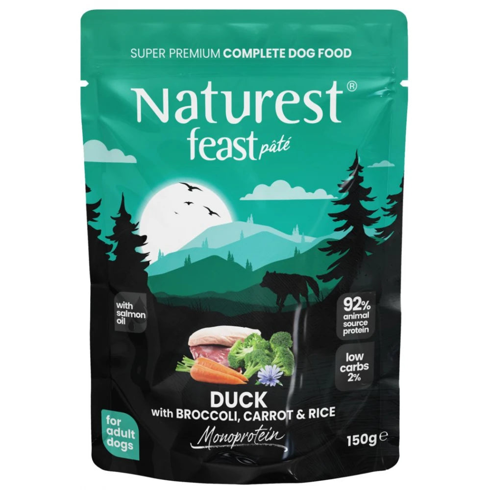 Υγρή Τροφή Σκύλου Naturest Pouch Feast Adult Pure Duck & Broccoli 150gr