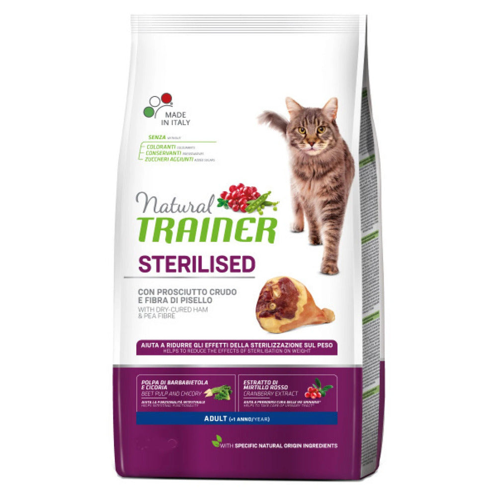 Ξηρά Τροφή Γάτας Natural Trainer Sterilised Adult Prosciutto 1,5 kg
