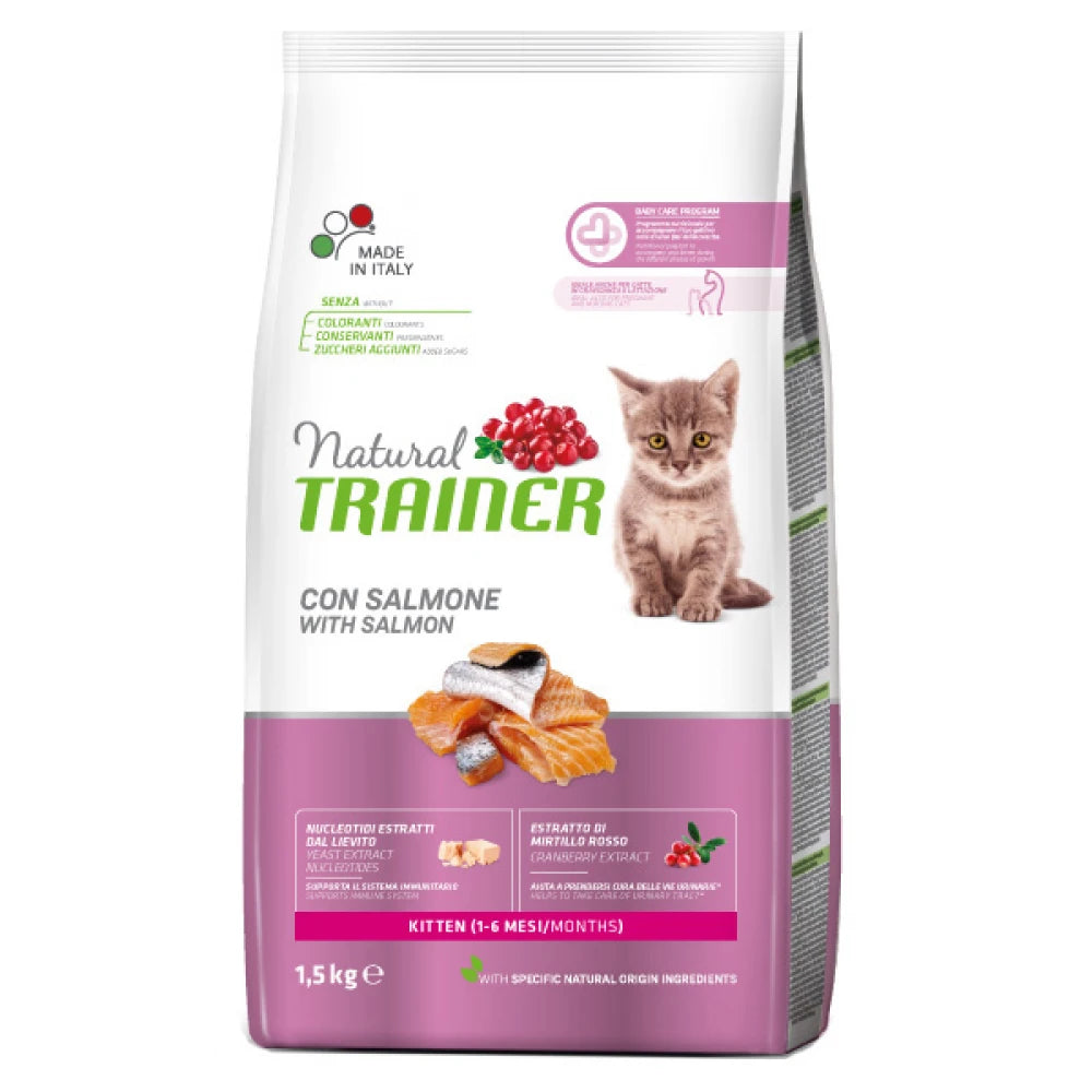 Ξηρά Τροφή Γάτας Natural Trainer Kitten Σολομός (1-6) 1.5 kg