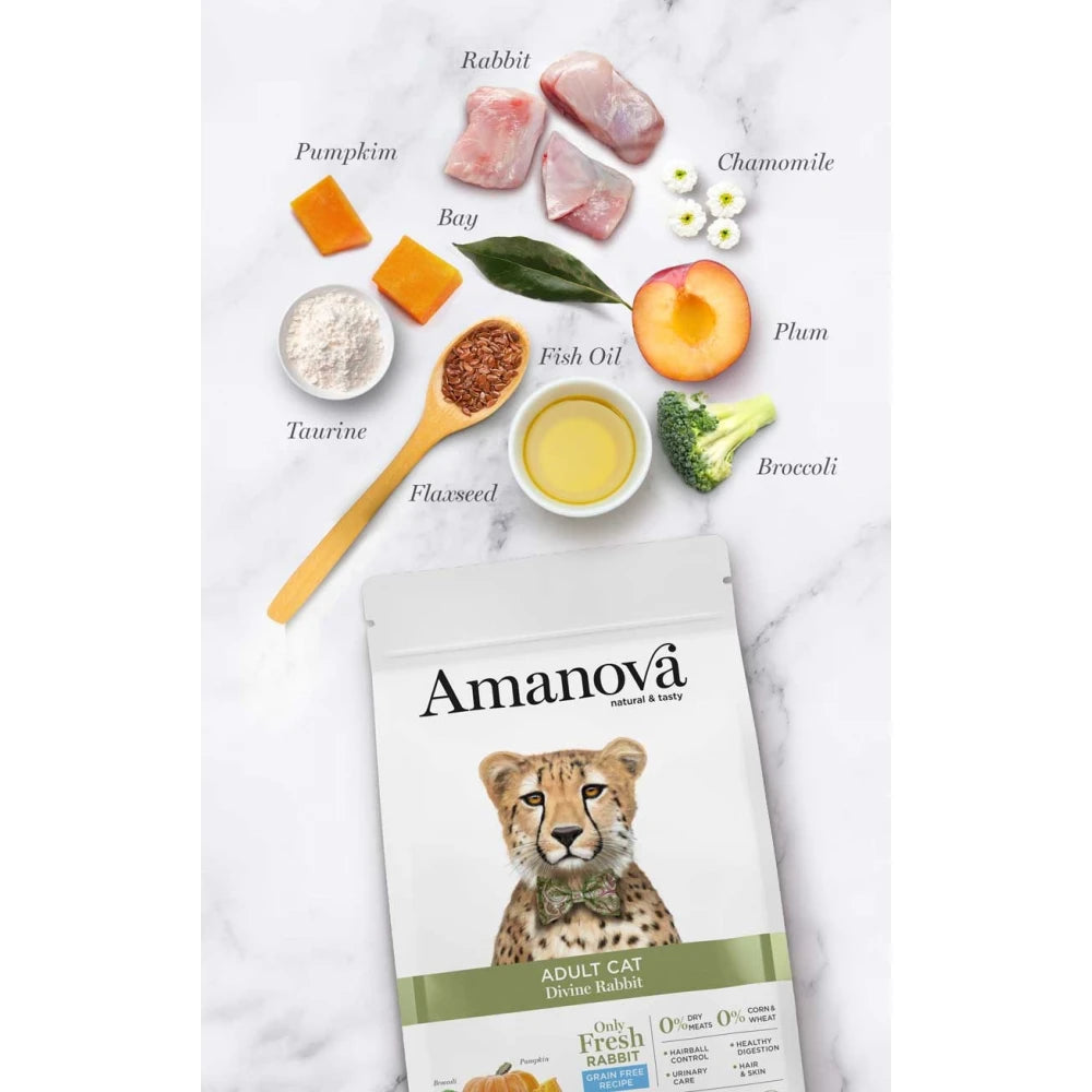 Ξηρά Τροφή Γάτας Amanova Adult Cat Rabbit Grain Free 1,5 Kg