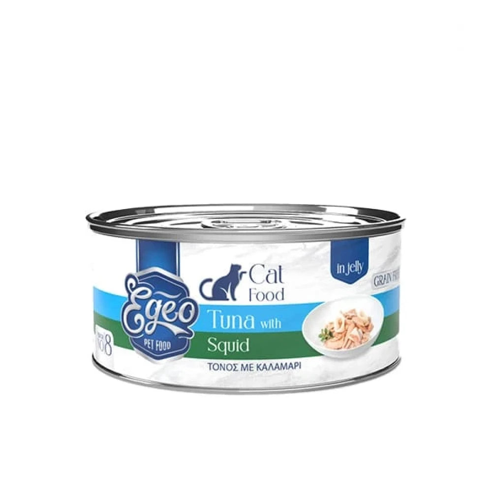 Υγρή Τροφή Γάτας Egeo Cat Adult Τόνος με Καλαμάρι Jelly 85gr
