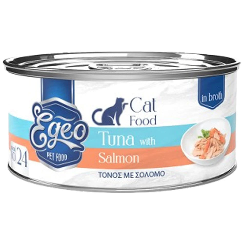 Υγρή Τροφή Γάτας Egeo Cat Adult Τόνος με Σολομό σε Ζωμό 70gr