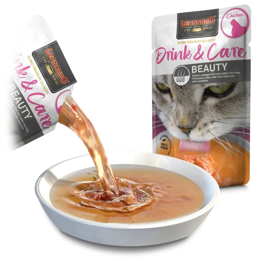 Υγρή Τροφή - Ρόφημα Γάτας Leonardo Drink Beauty Κοτόπουλο 40gr