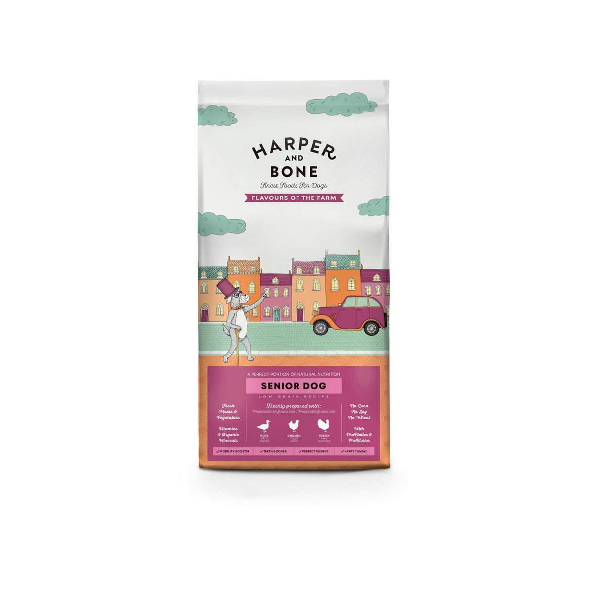 Ξηρά Τροφή Σκύλου Harper & Bone Senior / Light Flavours Farm 12kg