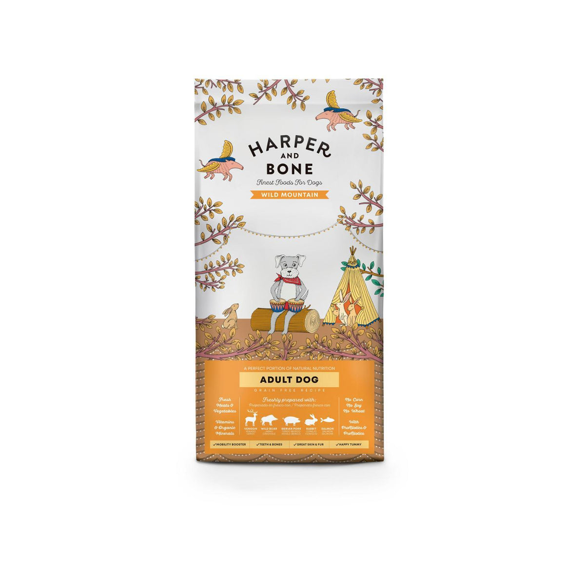 "Ξηρά Τροφή Σκύλου Harper & Bone Adult Medium Large Wild Mountain 12Kg"