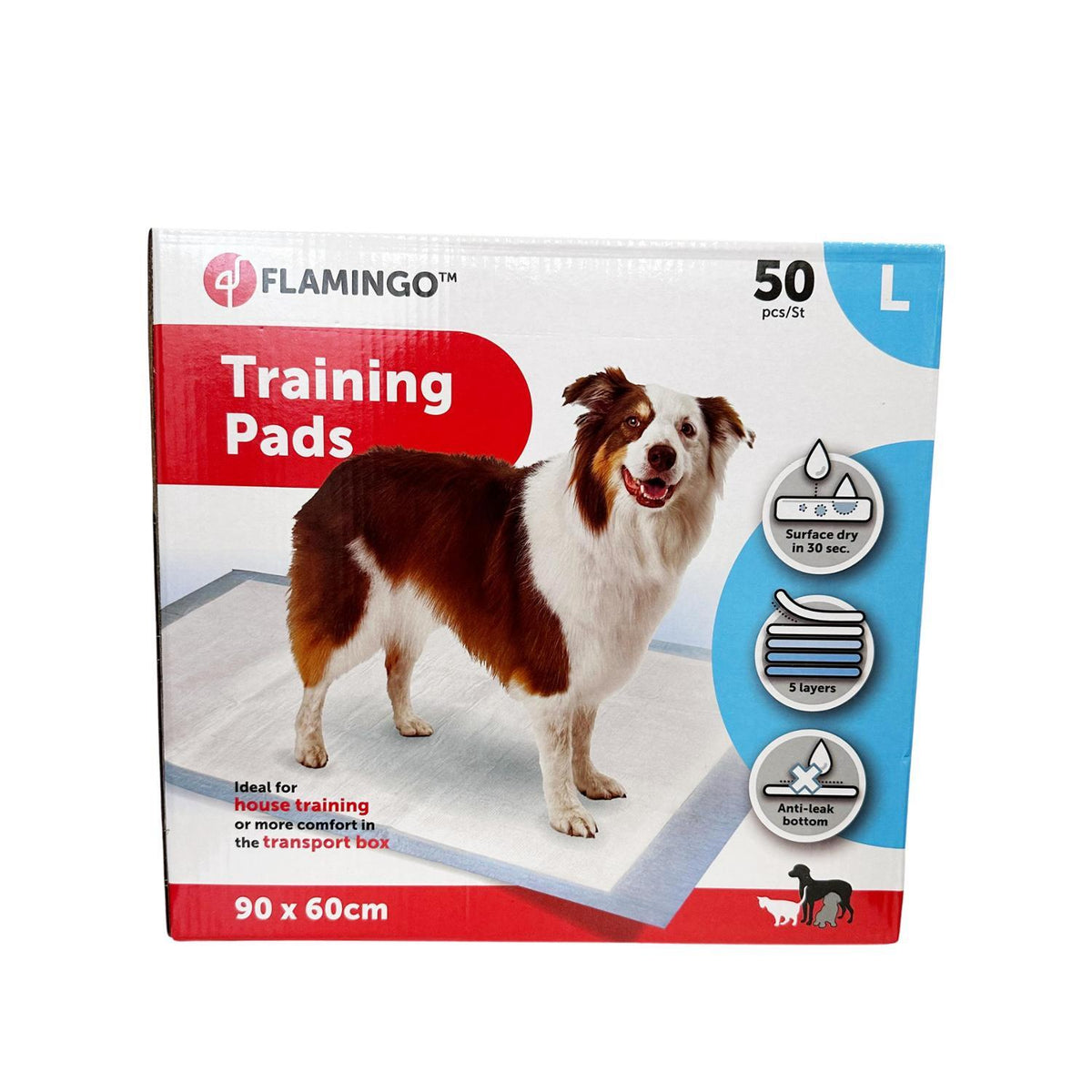 Εκπαιδευτικές Πάνες Flamingo Πάνες Puppy Training Pad Mat White Large 50pcs 90x60cm