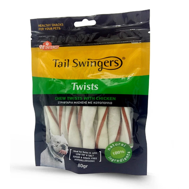 Λιχουδιές Σκύλου Tailswingers Chew Twists με Κοτόπουλο 9cm 80gr