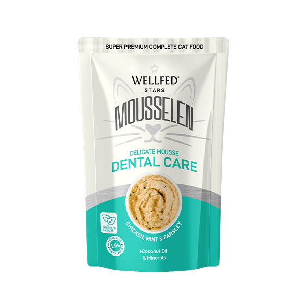Υγρή Τροφή Γάτας WELLFED MOUSSELEN DENTAL CARE 40gr