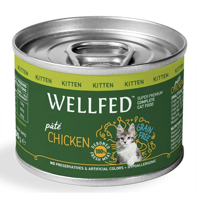 Υγρή Τροφή Γάτας Wellfed Kitten Grain Free Κοτόπουλο 200gr