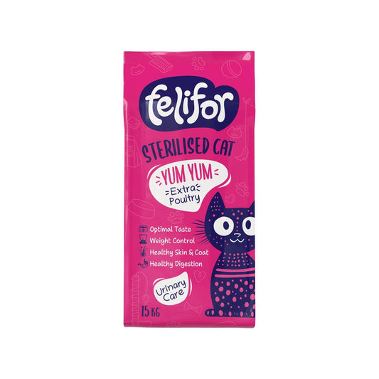 Ξηρά Τροφή Γάτας FELIFOR Sterilised plus Urinary Cat Extra Poultry 15Kg