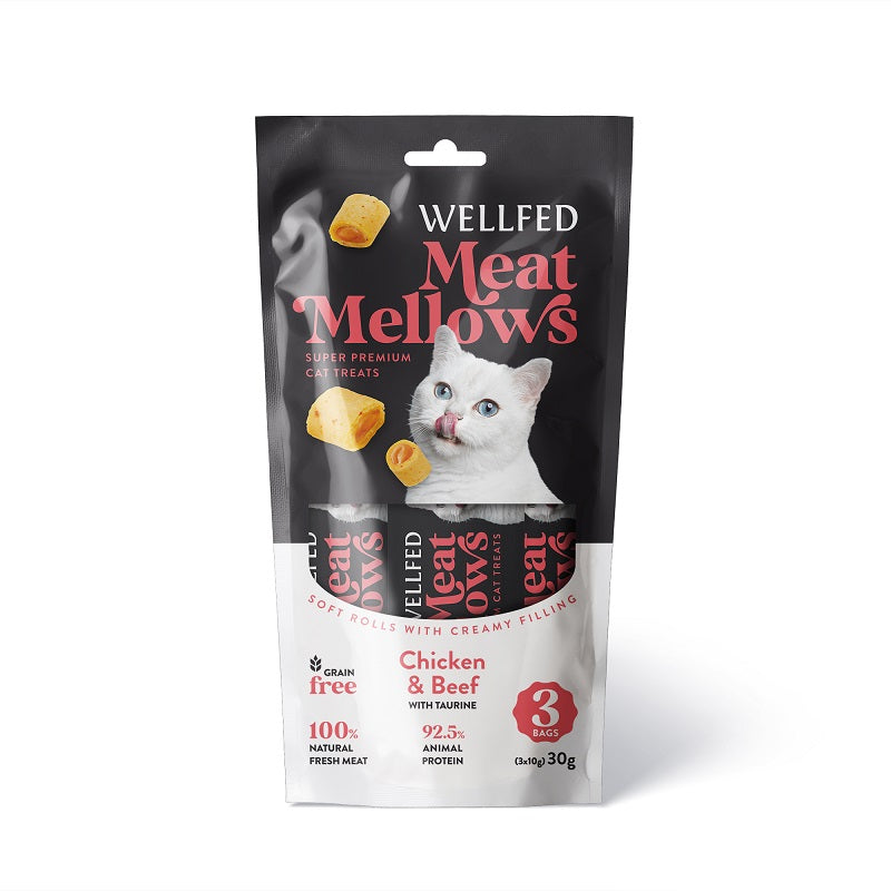 Λιχουδιά Γάτας Pet Interest Wellfed Meat Mellows Chicken & Beef 30gr