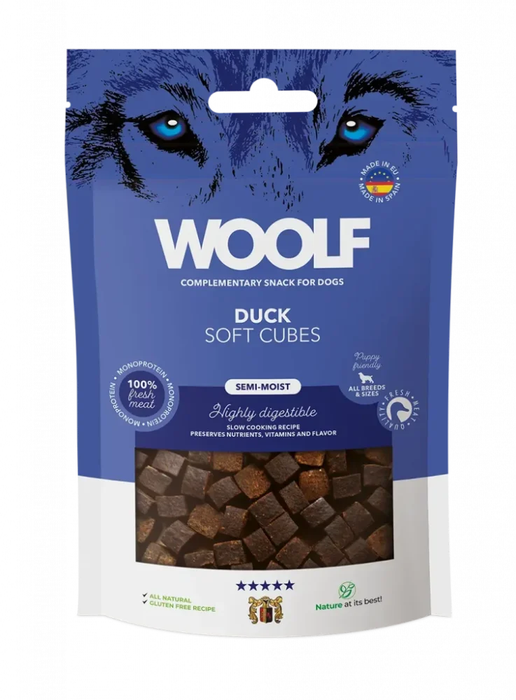 Λιχουδιά Σκύλου WOOLF Soft Cubes - DUCK (monoprotein) 100gr