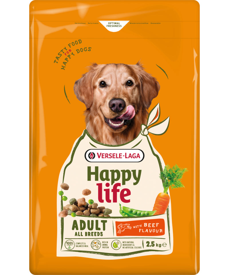 Ξηρά Τροφή Σκύλου HAPPY LIFE Adult Beef Flavour 2,5Kg