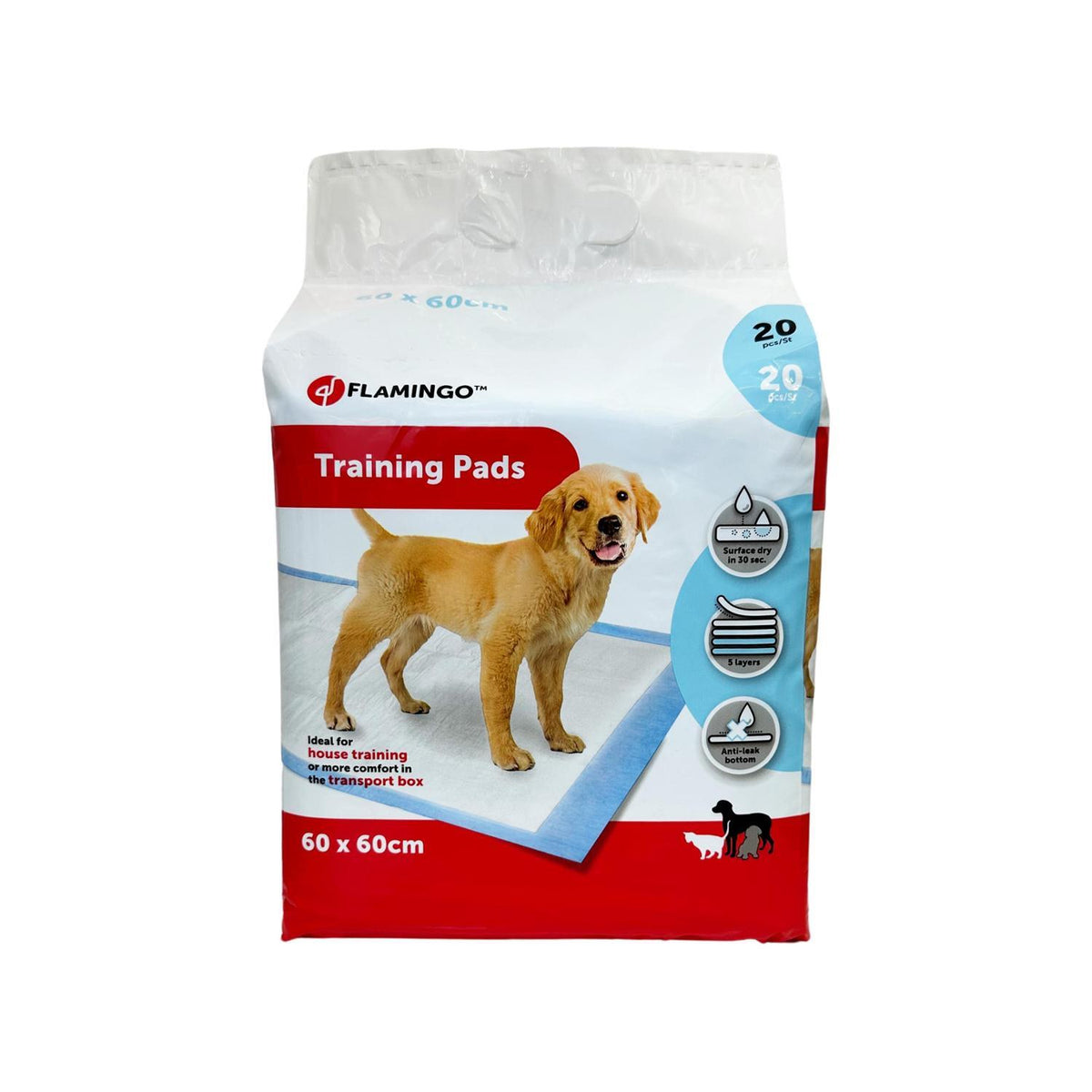 Εκπαιδευτικές Πάνες Flamingo Πάνες Puppy Training Pad Mat White Medium 20pcs 60x60cm