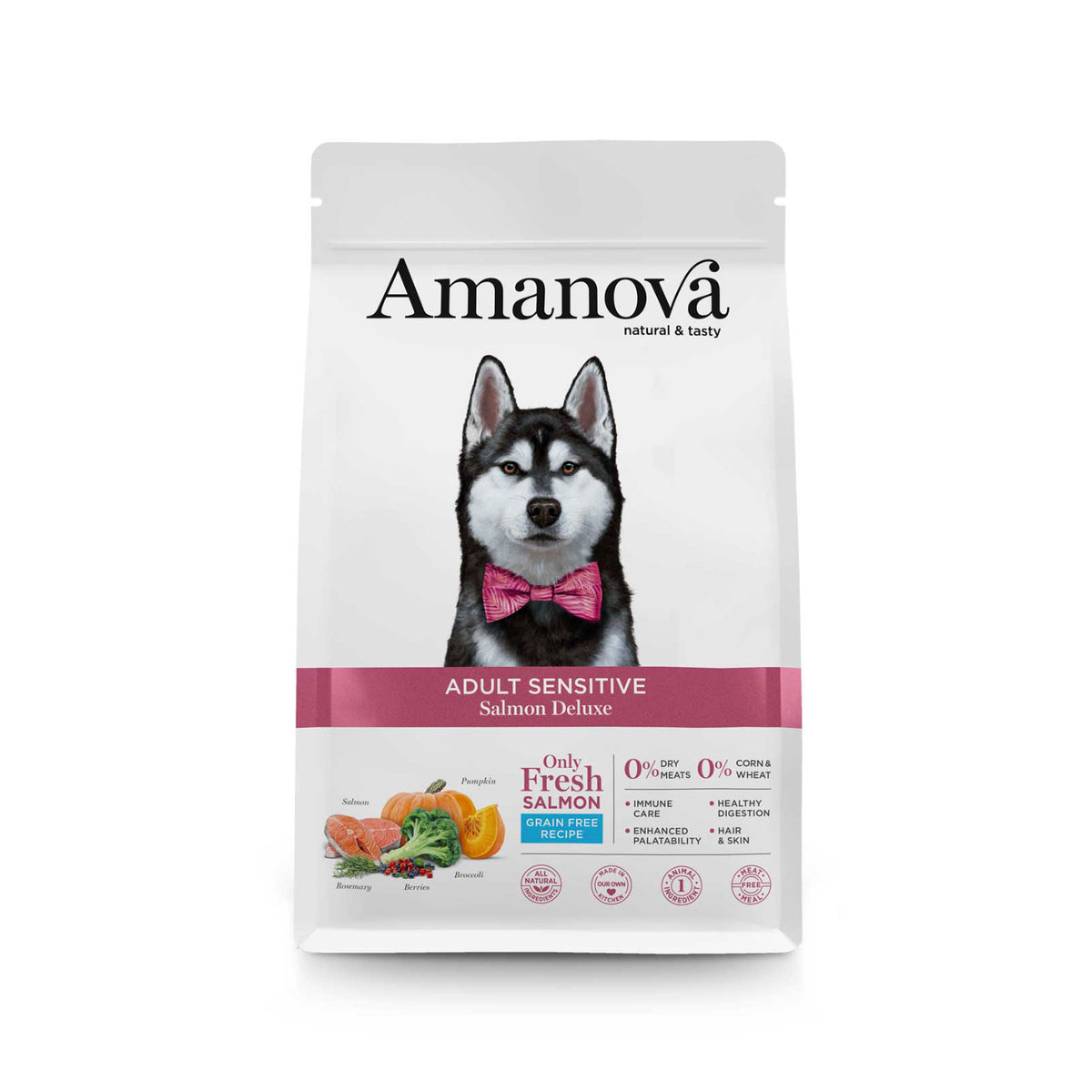 Ξηρά Τροφή Σκύλου Amanova Adult Sensitive Salmon Deluxe 2kg με Σολομό