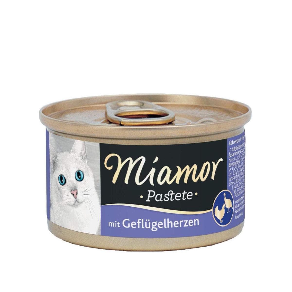 Υγρή Τροφή Γάτας MIAMOR Pastete Poultry Hearts 85 gr