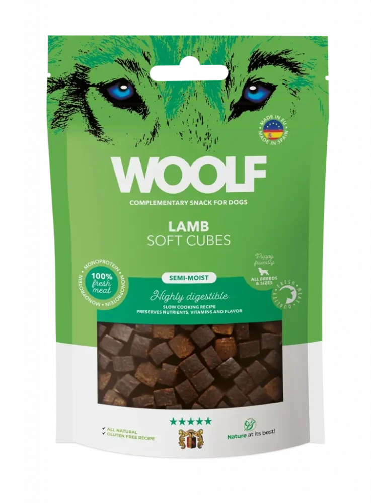 Λιχουδιά Σκύλου WOOLF Soft Cubes - LAMB (monoprotein) 100gr