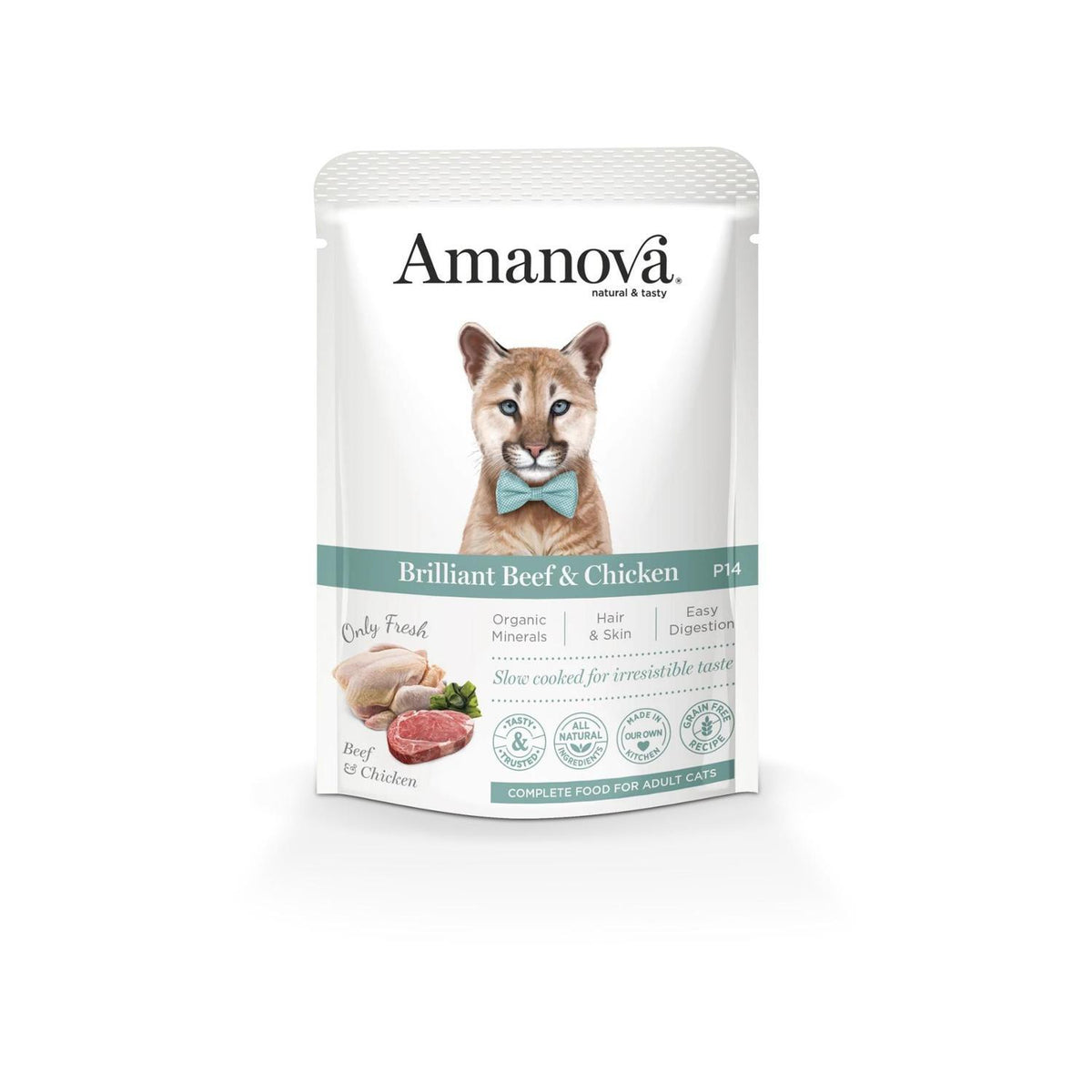 Υγρή Τροφή Γάτας Amanova Cat Adult Brilliant Beef and Chicken 85gr