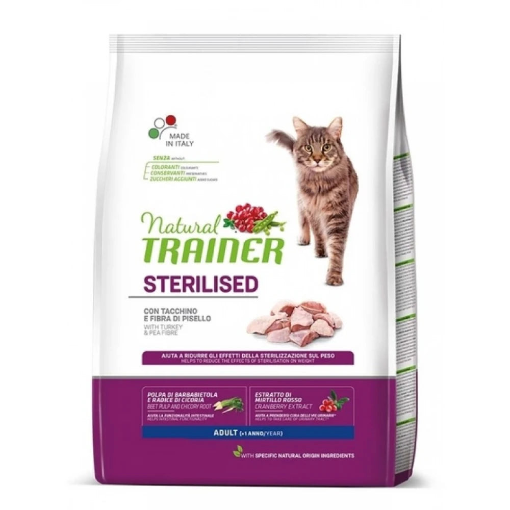 Ξηρά Τροφή Γάτας Natural Trainer Sterilised Adult Fresh White Meat 10 kg