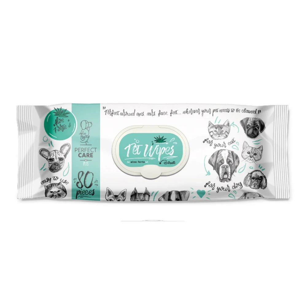 Μαντηλάκια Καθαρισμού Σκύλου και Γάτας Perfect Care Aloe Forte 80 τεμάχια