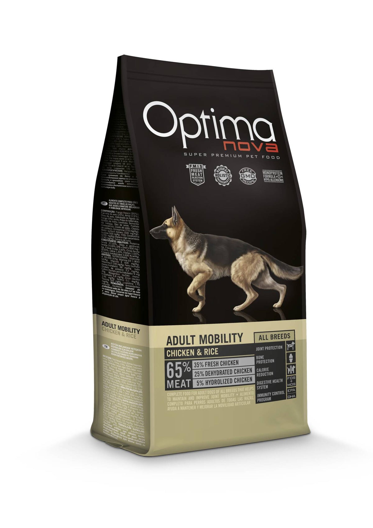 Ξηρά Τροφή Σκύλου Optimanova Adult Mobility Chicken & Rice 12kg με κοτόπουλο