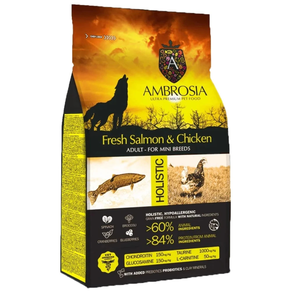 Ξηρά Τροφή Σκύλου Ambrosia Grain-Free Dog Adult Mini Salmon and Chicken 2kg