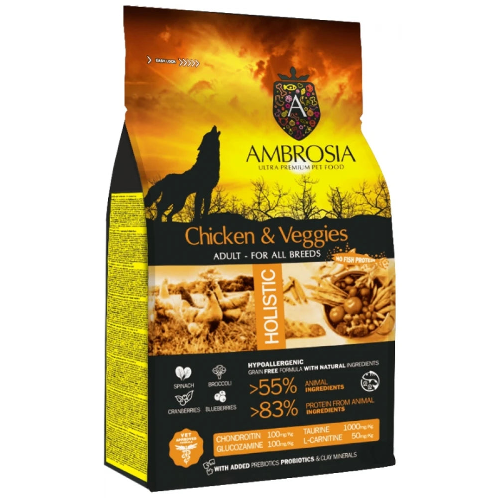 Ξηρά Τροφή Σκύλου Ambrosia Grain Free Dog Adult Chicken & Vegies 2kg