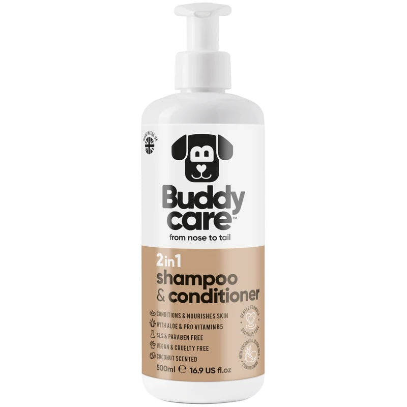 ΣΑΜΠΟΥΑΝ & ΜΑΛΑΚΤΙΚΟ ΣΚΥΛΟΥ 2 IN 1 BUDDYCARE ΚΑΡΥΔΑ 500ml