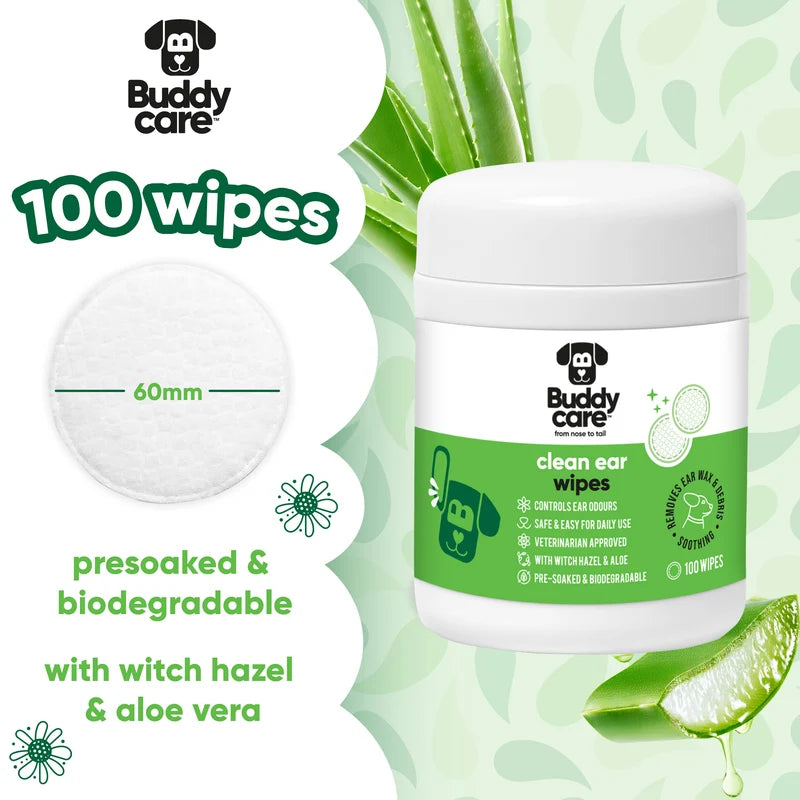 BUDDY CARE Dog Clean Ear Wipes 100pcs
