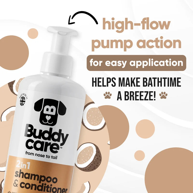 ΣΑΜΠΟΥΑΝ & ΜΑΛΑΚΤΙΚΟ ΣΚΥΛΟΥ 2 IN 1 BUDDYCARE ΚΑΡΥΔΑ 500ml