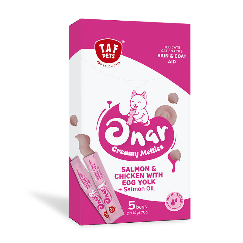 Λιχουδιά Γάτας Taf Pets Onar Creamy Skin and Coat (5x14gr) 70gr