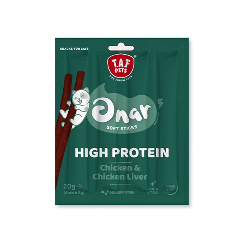 Λιχουδιά Γάτας Taf Pets- Onar Soft Sticks Chicken & Chicken Liver 20gr