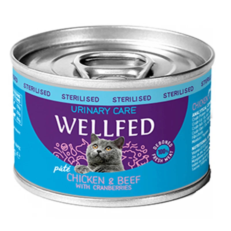 Υγρή Τροφή Γάτας Wellfed Urinary Chicken & Beef with Cranberries 200gr