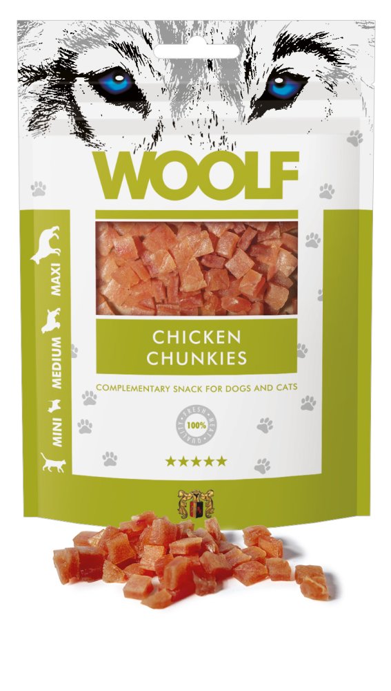 Λιχουδιά Σκύλου Woolf Snacks Chicken Chunkies 100gr
