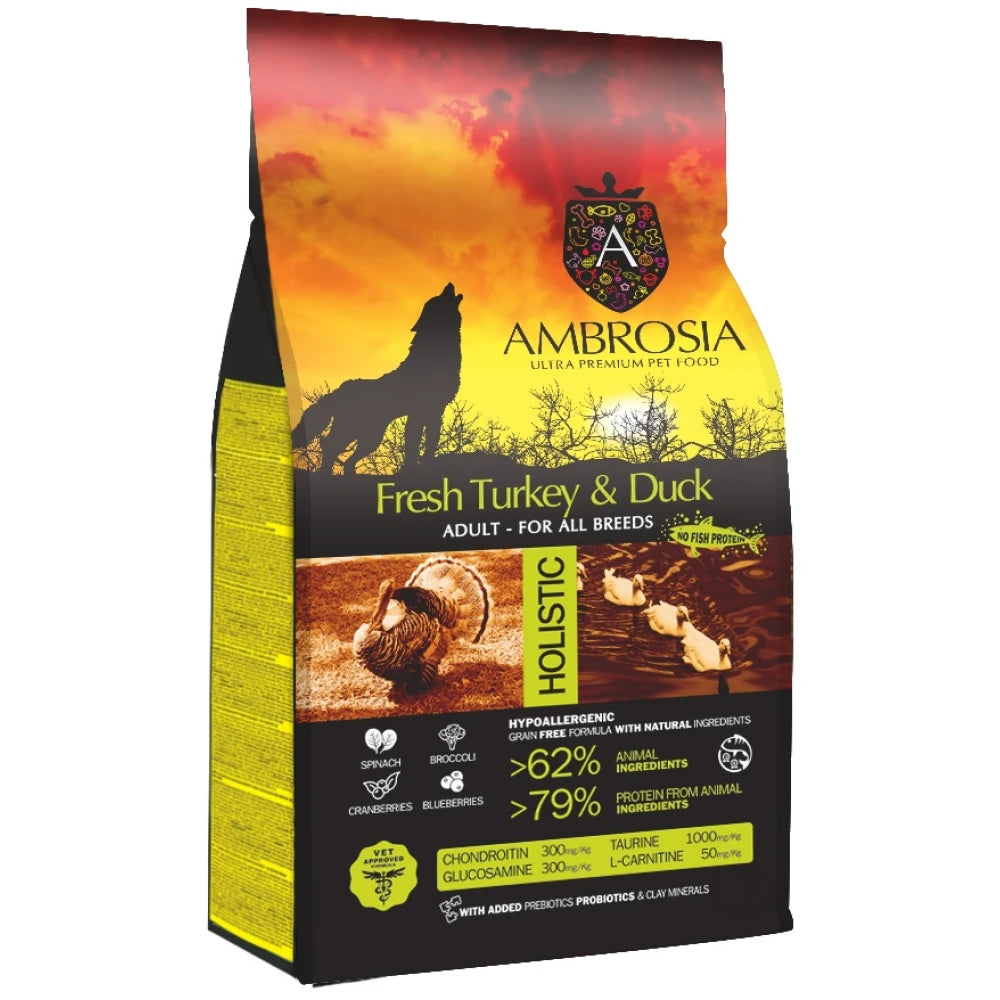 Ξηρά Τροφή Σκύλου Ambrosia Grain Free Adult Turkey & Duck 2kg